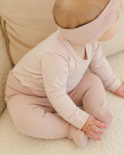 Load image into Gallery viewer, Side Snap Bodysuit + Pant Set || Rose Micro Stripe