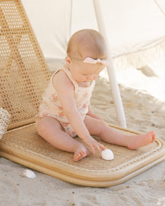 Waffle Cinch Romper || Tulips