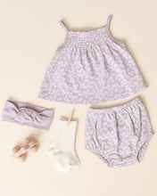將圖片載入圖庫檢視器 Smocked Tank + Bloomer Set || Lavender Ditsy