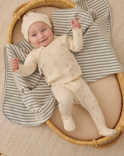 Load image into Gallery viewer, Quincy Mae bunny print wrap top paired with footed pants, soft and cozy clothing set for babies or toddlers.