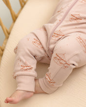 將圖片載入圖庫檢視器 Quincy Mae Zip Longsleeve Sleeper Carousel sleepsuit in soft fabric, featuring a colorful carousel print on a cozy baby onesie.