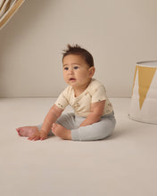 Load image into Gallery viewer, Quincy Mae short sleeve bodysuit pack with race car and oat micro stripe design, featuring soft fabric and snap closures for babies.