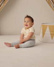 Load image into Gallery viewer, Quincy Mae short sleeve bodysuit pack with race car and oat micro stripe pattern, made for comfortable, stylish baby wear.