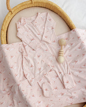 Load image into Gallery viewer, Quincy Mae bamboo zip footie sleepsuit featuring swan print, soft and cozy for babies, with front zipper and long sleeves.