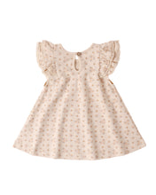 Load image into Gallery viewer, Beige dress with floral pattern on a white background