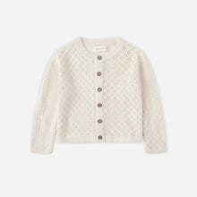 Load image into Gallery viewer, Beige knitted cardigan on a white background