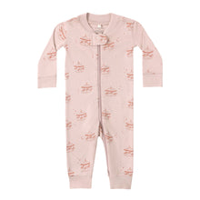 將圖片載入圖庫檢視器 Pink baby onesie with airplane pattern on a white background