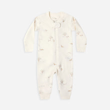 Load image into Gallery viewer, Baby onesie with floral pattern on a white background