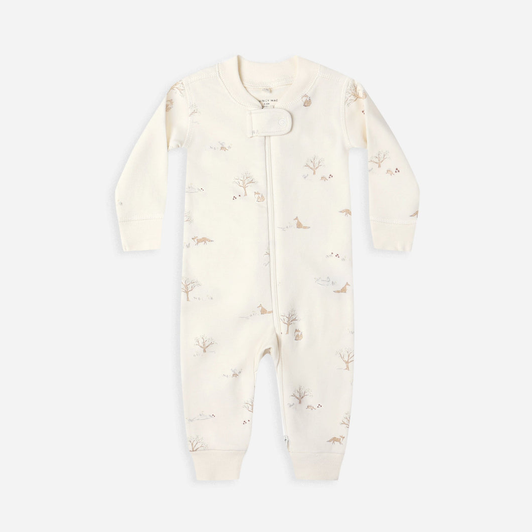 Baby onesie with floral pattern on a white background