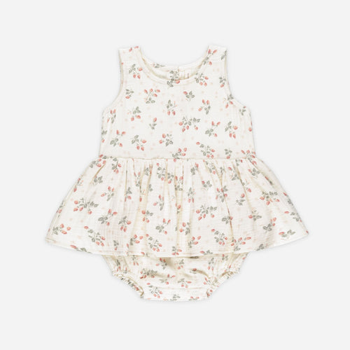 Skirted Tank Romper || Strawberries