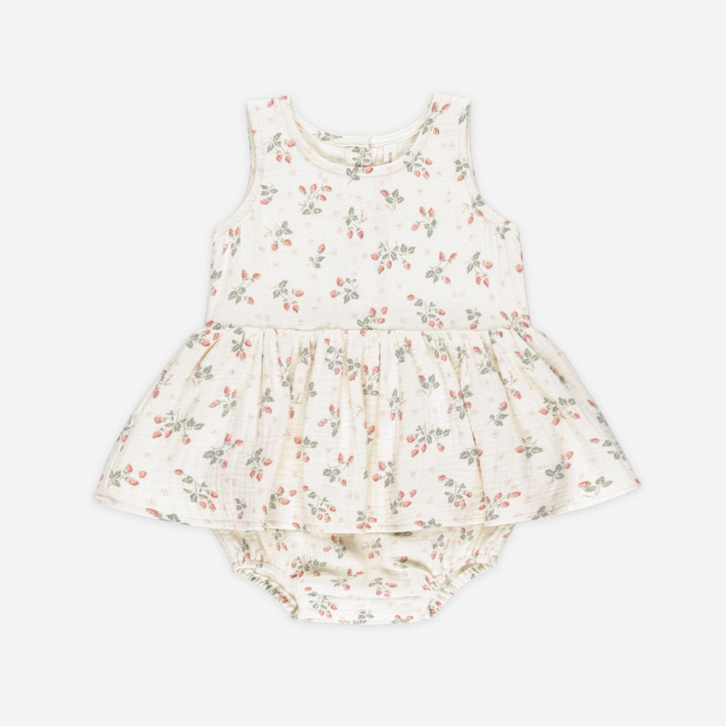 Skirted Tank Romper || Strawberries