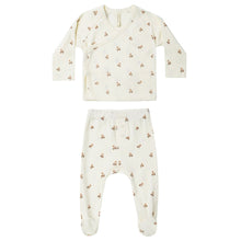 Load image into Gallery viewer, Wrap Top + Footed Pant Set || Rose Fleur
