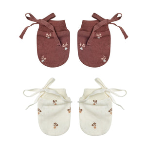 No Scratch Mittens || Rose Fleur, Plum Fleur