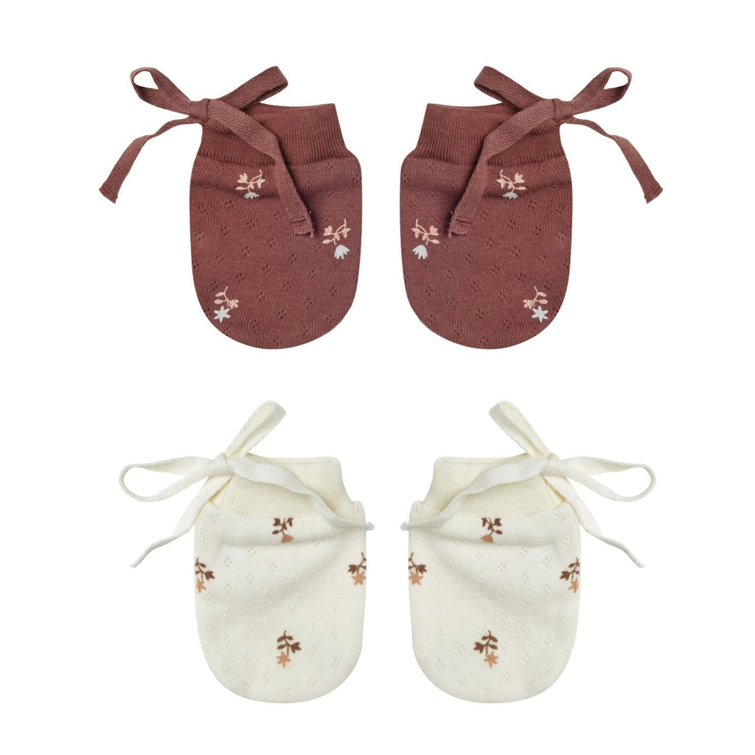 No Scratch Mittens || Rose Fleur, Plum Fleur