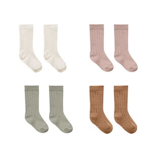 Socks, Set Of 4 || Natural, Mauve, Basil, Cinnamon