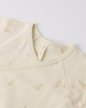 Load image into Gallery viewer, Natural beige wrap top with matching footed pant set featuring bunny details by Quincy Mae, styled for cozy comfort.