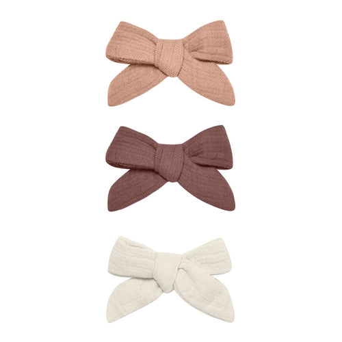 Bow W. Clip, Set Of 3 || Rose, Plum, Natural
