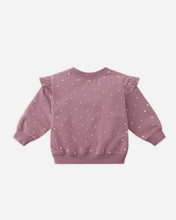 Load image into Gallery viewer, Pink sweatshirt with ruffled sleeves on a white background