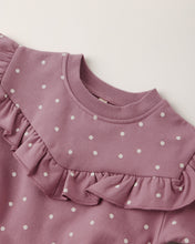 Load image into Gallery viewer, Ruffle Fleece Sweatshirt || Polka Dots