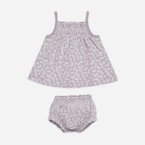 Smocked Tank + Bloomer Set || Lavender Ditsy