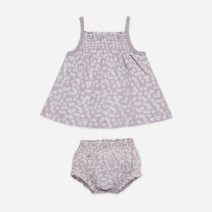 Smocked Tank + Bloomer Set || Lavender Ditsy