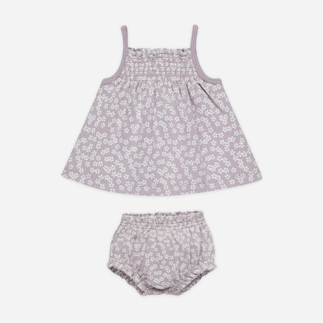 Smocked Tank + Bloomer Set || Lavender Ditsy