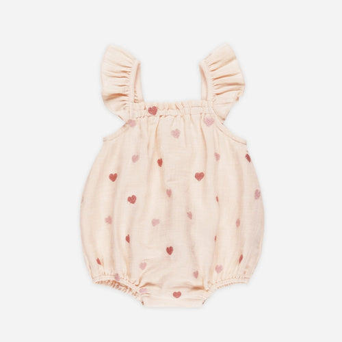 Bonnie Romper || Heart Embroidery