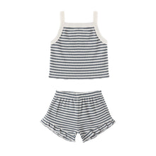 Load image into Gallery viewer, Striped tank top and shorts set on a white background