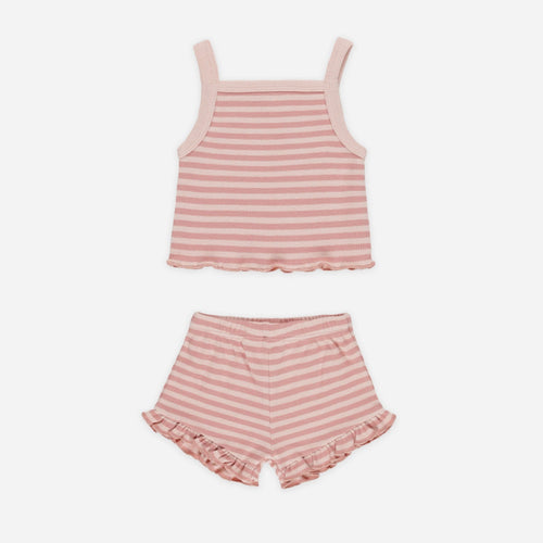 Evie Tank + Shortie Set || Pink Stripe