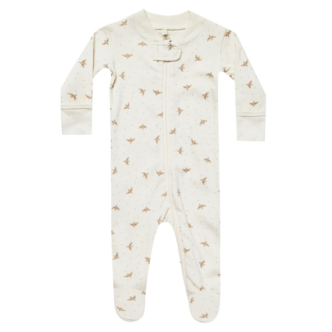 Zip Long Sleeve Sleeper Footie || Doves