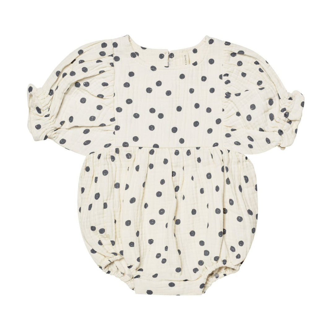 Cosette Romper || Navy Dot