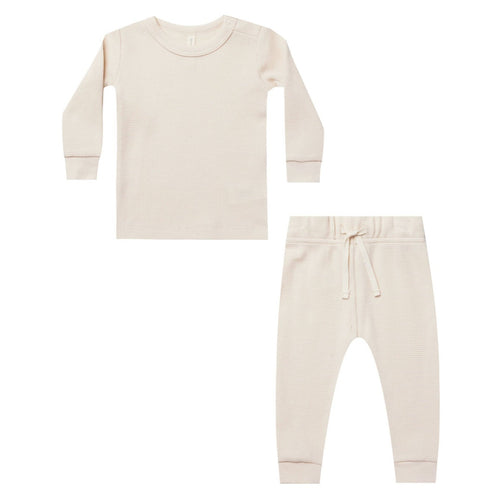 Waffle Top + Pant Set || Natural