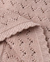 Load image into Gallery viewer, Quincy Mae blush scalloped cardigan, soft knit jacket with delicate scalloped edges, displayed on a neutral background
