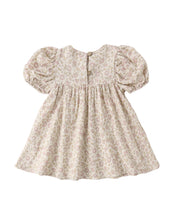 Load image into Gallery viewer, Floral dress with puff sleeves on a white background