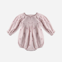 Load image into Gallery viewer, Pink baby romper with long sleeves on a white background
