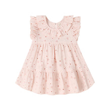 Load image into Gallery viewer, Quincy Mae Charlotte Dress Heart Confetti with pink and white heart patterns, soft fabric, and a sweet, playful design for young girls.
