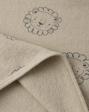 Load image into Gallery viewer, Quincy Mae spongy lion play set top in oat color, featuring soft fabric with lion print, ideal for children's imaginative play.