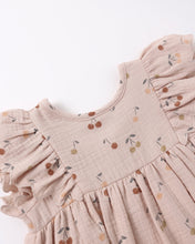 Load image into Gallery viewer, Quincy Mae Alina Dress in cherries with top detail, soft fabric, and charming cherry print perfect for a stylish child's outfit.