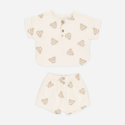 Woven Boxy Top + Short Set || Teddy