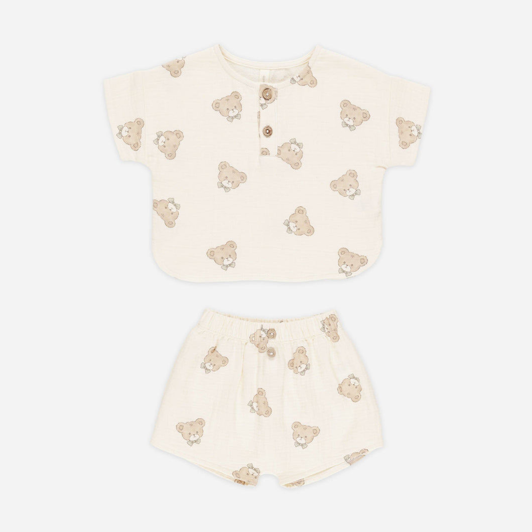 Woven Boxy Top + Short Set || Teddy