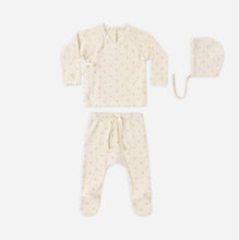 Load image into Gallery viewer, Quincy Mae mauve ditsy print top from the Take Home Set, featuring soft fabric and a comfortable, stylish design for kids.