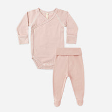Load image into Gallery viewer, Pink baby outfit with bodysuit and pants on a white background