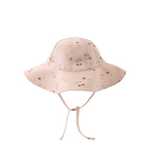 Load image into Gallery viewer, Pink sun hat with small patterns on a white background