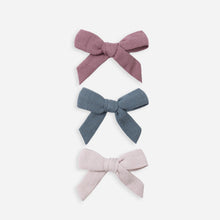 Load image into Gallery viewer, Three fabric bows in different colors on a white background