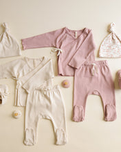 Load image into Gallery viewer, Wrap Top + Footed Pant Set || Natural