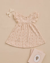 Load image into Gallery viewer, Quincy Mae Flutter Dress with strawberry pattern, lightweight cotton fabric, sleeveless design, perfect for warm weather.