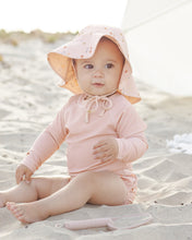 Load image into Gallery viewer, Quincy Mae sun hat with cherry pattern for children, lightweight and breathable summer hat for sun protection.