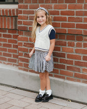 Load image into Gallery viewer, Pleated Mini Skirt || Navy Check