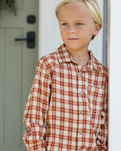 Load image into Gallery viewer, Collared Long Sleeve Shirt || Red Plaid