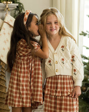 Load image into Gallery viewer, Boxy Crop Cardigan || Winter Daisy Embroidery